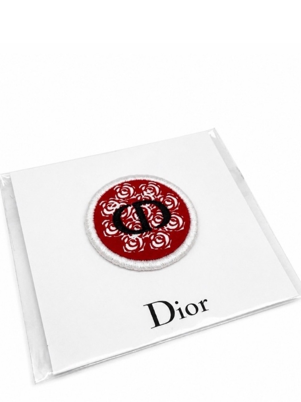 Authentic Christian Dior Red Rose Logo Patch Sticker VIP Gift Rare